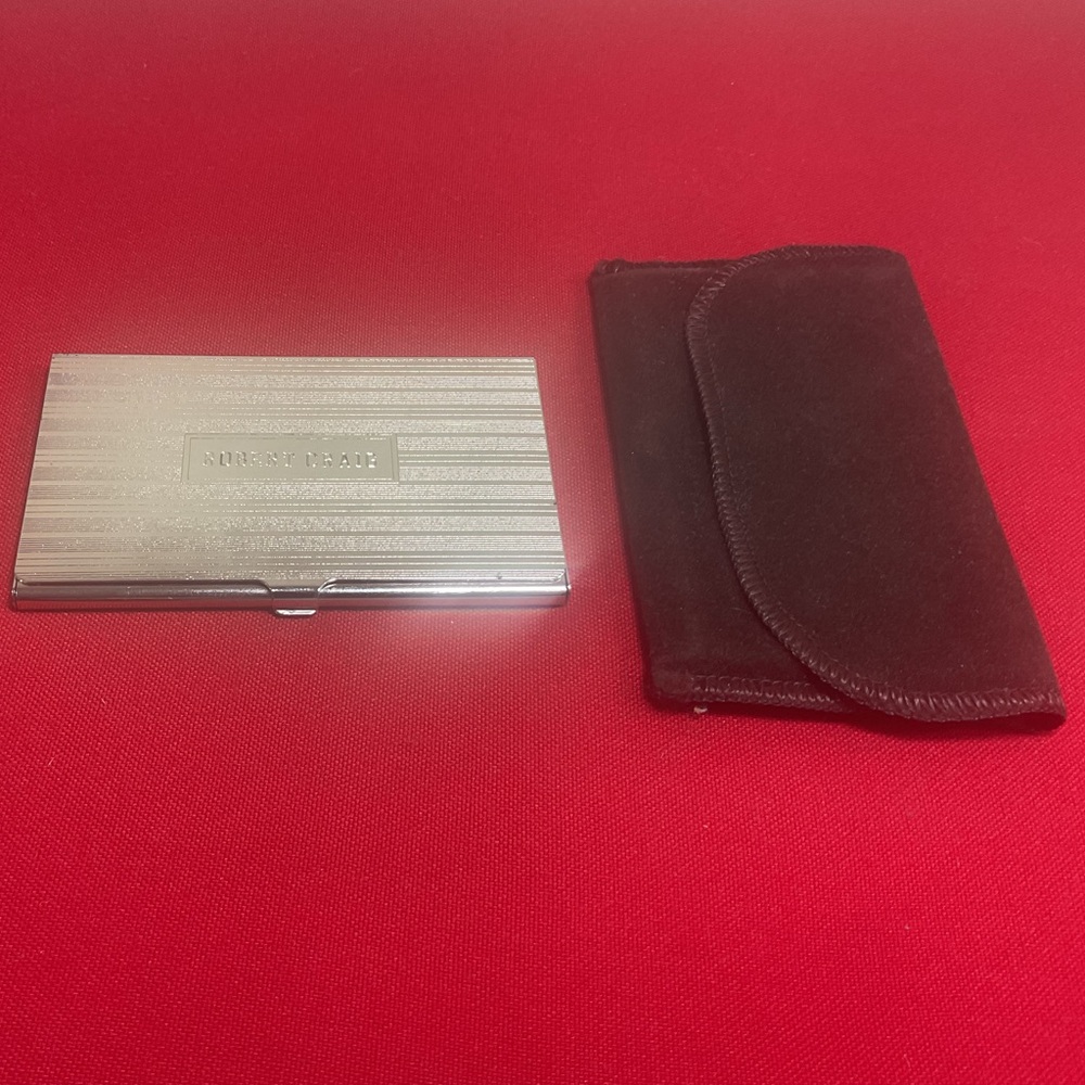 Vtg LUNT Silver-Plated Business Card Holder – Monogram Plate Robert Craig